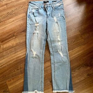 Womens Black label straight distressed jeans size 28 waist